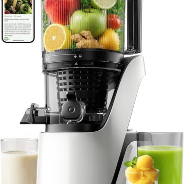 Revolutionary Pure Value Canoly C16 Cold Press Juicer 6" Extra Wide Feed Chute 3 IN 1 Strainers AC Brushless Motor Improved