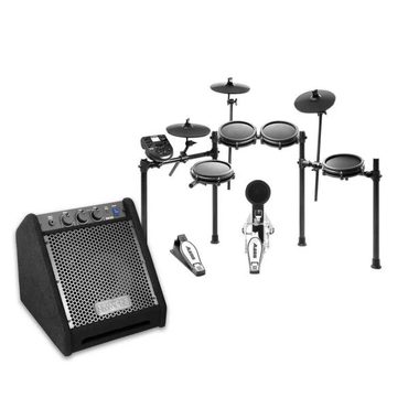Limited Pure Value Alesis Nitro Mesh Electronic Drum Kit with DA25 Amp, Dual-Zone Snare, 8 Mesh Toms, 10 Cymbals, 25W Amp Enhanced