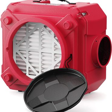 Advanced Pure Value Air Scrubber with 3 Stage Filtration, MERV-10 Filter, HEPA/Carbon, Red Improved