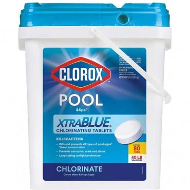 Limited Pure Value Clorox Xtra Blue 40 Pound 80 Tab Pool and Spa 3 Inch Long Lasting Chlorinating Tablets Distinctive