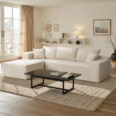 2026 Upgraded Pure Value Cloud Sectional Couch L-Shape Chaise Modern Modular Sofa Beige Left Facing Distinctive