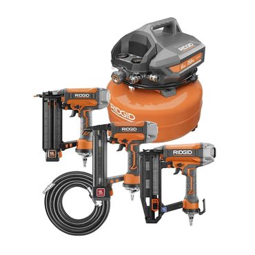 Popular Pure Value 6 Gal. Portable Electric Pancake Air Compressor w/ 18GA Brad Nailer, 16GA Straight Finish Nailer, & 18GA Finis Everyday