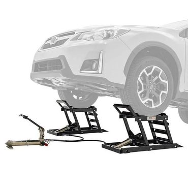 In Season Pure Value Black Widow Hydraulic Car Lift with Ramp - 3,000 lb. per pair Capacity Fine