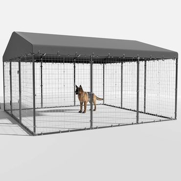 In Stock Pure Value W 118 x D 118 x H 70 Large Outdoor Dog Kennel,Heavy Duty Dog Cage Enclosure with Waterproof Roof Everyday